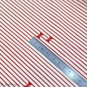 Tissu jersey motif rayures "Trinkets Fusion"  - Ecru et Rouge - AGF ® Art Gallery Fabrics ® - Tissus - 5