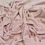 Tissu jersey motif rayures "Trinkets Fusion"  - Ecru et Rouge - AGF ® Art Gallery Fabrics ® - Tissus - 4
