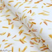 Tissu jersey coton motif peinture "Pencil Party" - Orange - Oeko-Tex ®