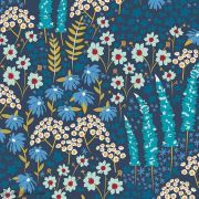 Tissu coton motif fleurs "Angles - Catch and Release" - Bleu - Oekotex ® - AGF ® Art Gallery Fabrics ® - 1
