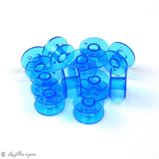 Lot de 10 canettes machine à coudre standard transparentes La Sélection - Les Filles à Pois - Mercerie et Tissus - 10