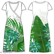 Panneau de tissu jersey feuilles de palmier et monstera- Blanc et vert - Oeko-Tex ® - Stenzo Textiles ® Stenzo Textiles ® - Tiss