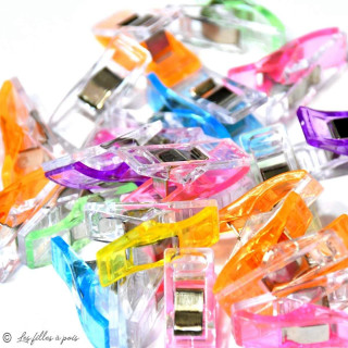 Lot de 10 pinces plastiques type Prodige - 33x12mm  - 20