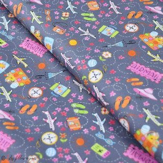 Tissu coton motif mode "Going In Style" - Gris - Blend Fabrics ® Blend Fabrics ® - Tissus - 1
