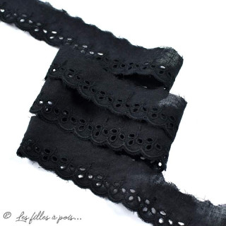 Broderie anglaise coton petites fleurs - 30mm  - 5