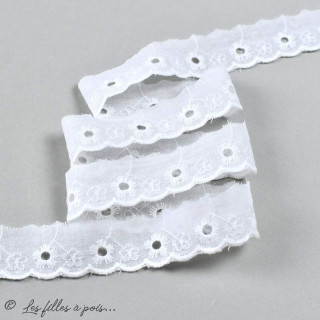 Broderie anglaise coton petites fleurs - 25mm  - 2