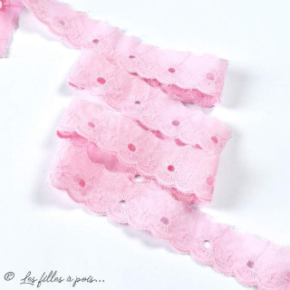 Broderie anglaise coton petites fleurs - 25mm  - 5