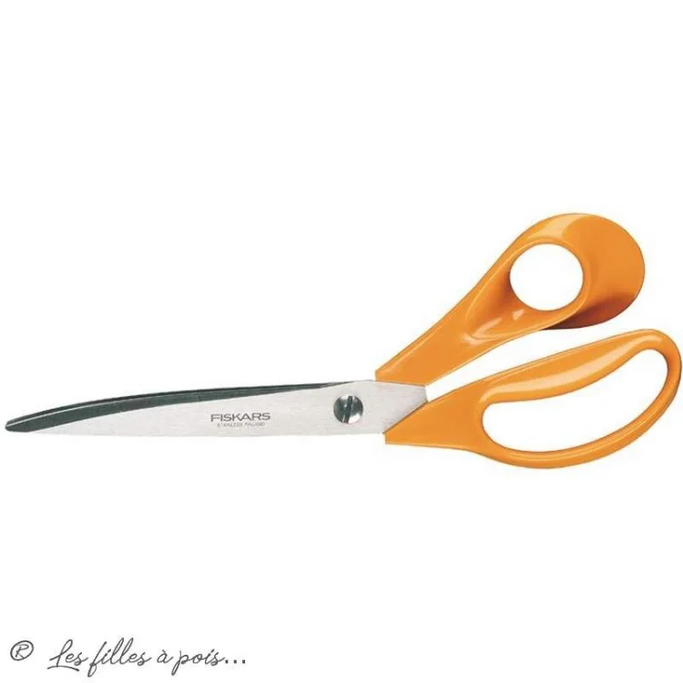 Ciseaux Fiskars Classic universels – 25 cm – Lames inox – Fabrication finlandaise Fiskars : ciseaux couture, cutters rotatifs et