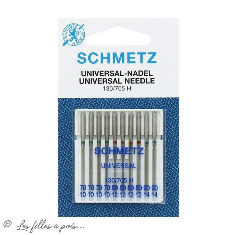 Aiguilles universelles machine à coudre - boite de 10 - Schmetz ® Vente en  ligne Taille d'aiguille ASSORTIMENT