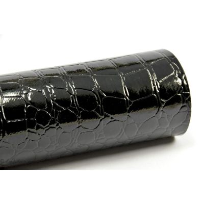 Coupon simili cuir - Aspect croco - Noir Autres marques - Tissus et mercerie - 1