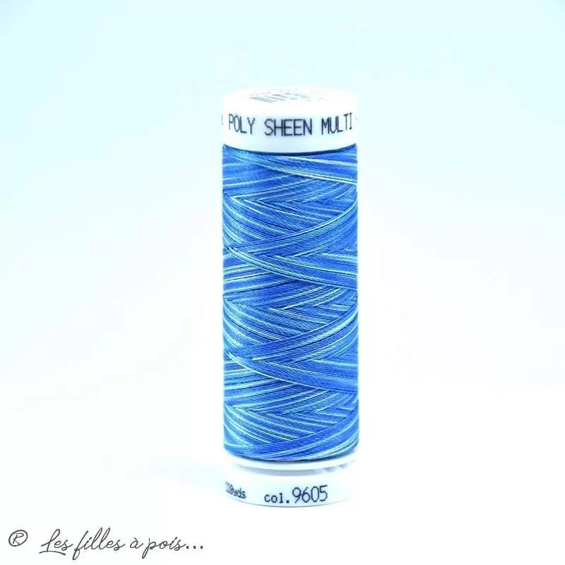 Fil à broder multicolore Polysheen 200m - Mettler ® - bleu 9605 METTLER ® - Fils à coudre et à broder - 1