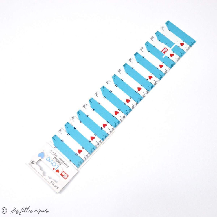 Réglette pour plis et ourlets en plastique - Prym Love ® Prym ® - Mercerie - 1 Réglette pour plis et ourlets en plastique - Prym Love ® Prym ® - Mercerie - 1
