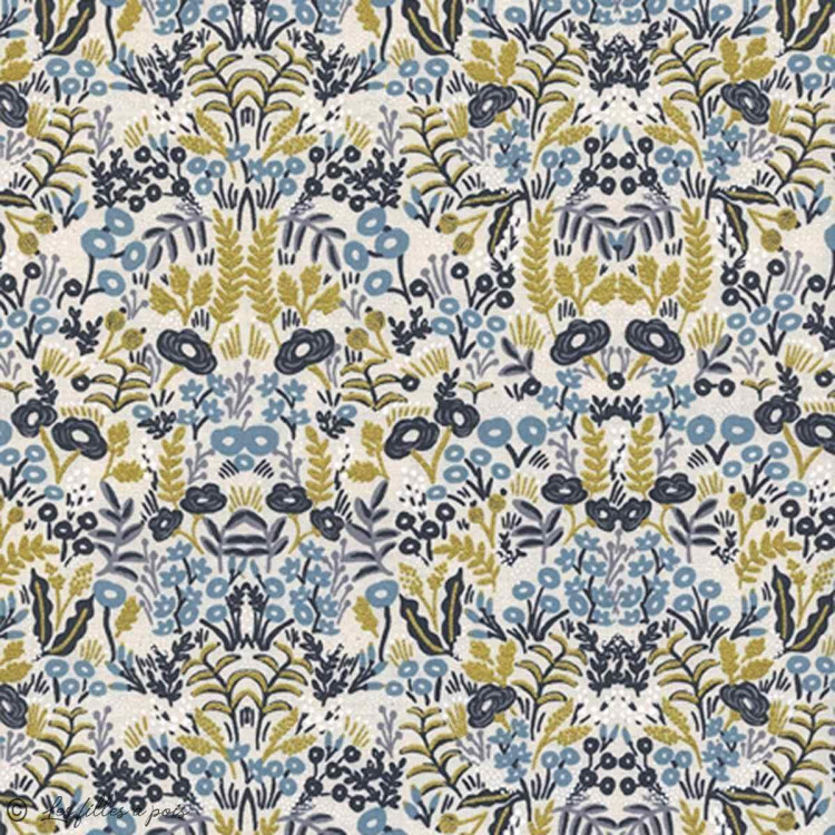 Coupon de tissu coton canvas lin motif fleuri "Menagerie" - Ecru - 200cm - Cotton and steel ® Cotton + Steel Fabrics ® - Tissus Coupon de tissu coton canvas lin motif fleuri "Menagerie" - Ecru - 200cm - Cotton and steel ® Cotton + Steel Fabrics ® - Tissus