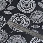Tissu enduit ou laminé motif fleurs - Noir et blanc - BIO - Cloud 9 ® Cloud9 Fabrics ® - Tissus BIO - 6