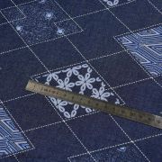 Tissu coton denim  motif losange "Denim Prints" - Bleu jean - Oekotex ® - AGF ® Art Gallery Fabrics ® - Tissus - 5