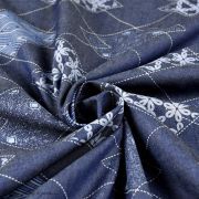 Tissu coton denim  motif losange "Denim Prints" - Bleu jean - Oekotex ® - AGF ® Art Gallery Fabrics ® - Tissus - 4