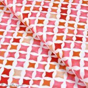 Tissu coton satinette aquarelle graphique  - Rouge - Bio - CLOUD9 ® Cloud9 Fabrics ® - Tissus BIO - 1