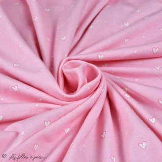 Coupon de tissu jersey motif coeurs "Daydream" de Patty Basemi - Rose - 200cm - AGF Art Gallery Fabrics : tissus premium aux im