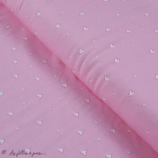 Coupon de tissu jersey motif coeurs "Daydream" de Patty Basemi - Rose - 200cm - AGF Art Gallery Fabrics : tissus premium aux im