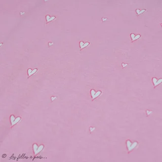 Coupon de tissu jersey motif coeurs "Daydream" de Patty Basemi - Rose - 200cm - AGF Art Gallery Fabrics : tissus premium aux im