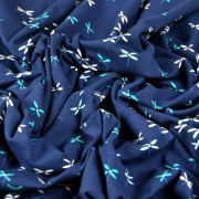 Tissu jersey motif fleurs "Everlasting" de Sharon Holland - Bleu - Oekotex - AGF ® Art Gallery Fabrics ® - Tissus - 4