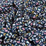 Tissu jersey motif papillon "Nightfall" de Maureen Cracknell - Bleu noir et multicolore - Oekotex - AGF ® Art Gallery Fabrics ® 