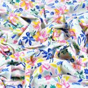 Tissu jersey motif fleurs "Hello Sunshine" - Blanc, rose, bleu et jaune - Oekotex - AGF ® Art Gallery Fabrics ® - Tissus - 4