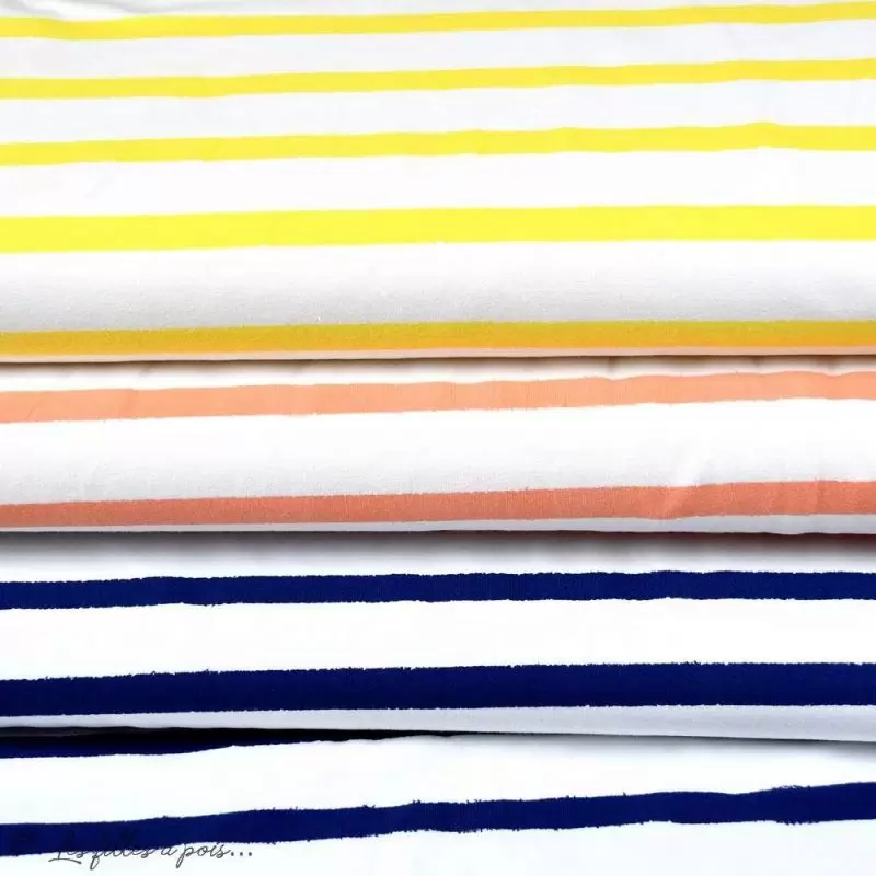 Tissu jersey motif rayures "Stripes" - Oekotex - AGF ® Art Gallery Fabrics ® - Tissus - 1