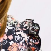 Tissu coton motif fleurs "Fusion Silkroad" - Noir, blanc et orange - AGF ® Art Gallery Fabrics ® - Tissus - 7