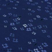 Tissu jersey digital coton motif fleur - Tons bleus - Oekotex Autres marques - 3