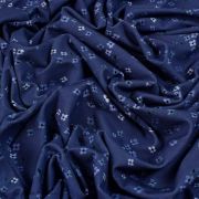 Tissu jersey digital coton motif fleur - Tons bleus - Oekotex Autres marques - 5