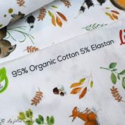Tissu jersey coton motif animaux "Fridolin" - Blanc, orange, marron et vert - Bio - Lillestoff ® Lillestoff ® - Tissus Bio - 5