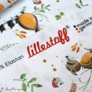 Tissu jersey coton motif animaux "Fridolin" - Blanc, orange, marron et vert - Bio - Lillestoff ® Lillestoff ® - Tissus Bio - 6