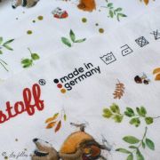 Tissu jersey coton motif animaux "Fridolin" - Blanc, orange, marron et vert - Bio - Lillestoff ® Lillestoff ® - Tissus Bio - 7