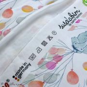 Tissu jersey coton motif animaux volant "Fliegende Tiere" - Blanc, rose et vert - Bio - Lillestoff ® Lillestoff ® - Tissus Bio -
