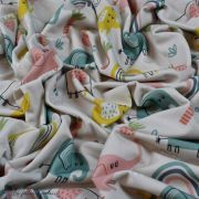 Tissu jersey coton motif éléphants "Elephants" - Gris, jaune, vert et rose - Bio - Lillestoff ® Lillestoff ® - Tissus Bio - 4
