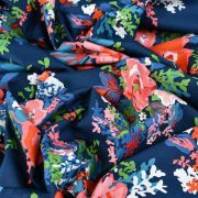 Tissu coton motif fleurs "Everlasting" - Bleu marine et rouge - Oekotex - AGF ® Art Gallery Fabrics ® - Tissus - 4