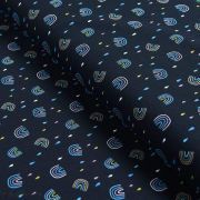 Tissu jersey motif arc-en-ciel - Noir et multicolore - Oeko-Tex ® - Stenzo Textiles ® Stenzo Textiles ® - Tissus Oekotex - 1