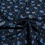 Tissu jersey motif arc-en-ciel - Noir et multicolore - Oeko-Tex ® - Stenzo Textiles ® Stenzo Textiles ® - Tissus Oekotex - 2