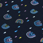 Tissu jersey motif arc-en-ciel - Noir et multicolore - Oeko-Tex ® - Stenzo Textiles ® Stenzo Textiles ® - Tissus Oekotex - 4