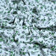 Tissu jersey interlock coton motif petites fleurs - Blanc et vert Autres marques - Tissus et mercerie - 4