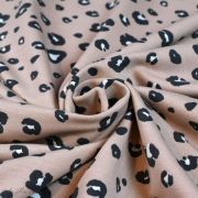Tissu french terry coton motif léopard - Rose clair - Oeko-Tex et GOTS ® Autres marques - Tissus et mercerie - 2