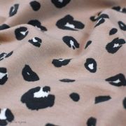 Tissu french terry coton motif léopard - Rose clair - Oeko-Tex et GOTS ® Autres marques - Tissus et mercerie - 3