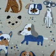 Tissu jersey coton motif chiens - Blanc et bleu - Oeko-Tex ® et GOTS ® Autres marques - Tissus et mercerie - 3