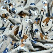 Tissu jersey coton motif chiens - Blanc et bleu - Oeko-Tex ® et GOTS ® Autres marques - Tissus et mercerie - 9