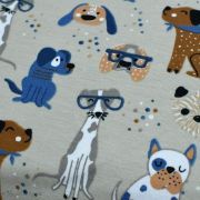 Tissu jersey coton motif chiens - Blanc et bleu - Oeko-Tex ® et GOTS ® Autres marques - Tissus et mercerie - 4