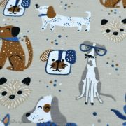 Tissu jersey coton motif chiens - Blanc et bleu - Oeko-Tex ® et GOTS ® Autres marques - Tissus et mercerie - 7