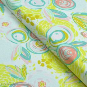 Tissu jersey motif fleur "Reverie Fusion" - Tons jaunes et pastels - AGF ® Art Gallery Fabrics ® - Tissus - 1