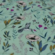 Tissu jersey motif fleurs "Magic Fauna Waterfall" - Vert menthe - AGF ® Art Gallery Fabrics ® - Tissus - 3