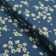 Tissu jersey motif fleurs "Mayfair" de Amy Sinibaldi - Bleu gris- Oekotex - AGF ® Art Gallery Fabrics ® - Tissus - 1